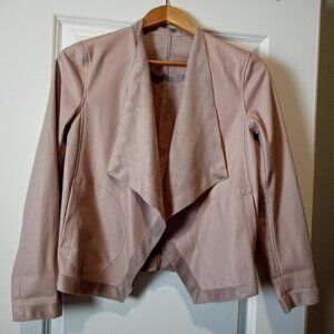 BB Dakota Mauve Flyaway Faux Suede Leather Jacket